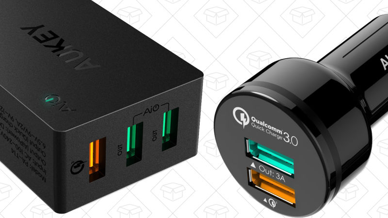 Aukey 3-Port QC 3.0 Wall Charger, $23 with code 2PXK3Z2F | Aukey 2-Port QC 3.0 Car Charger, $16